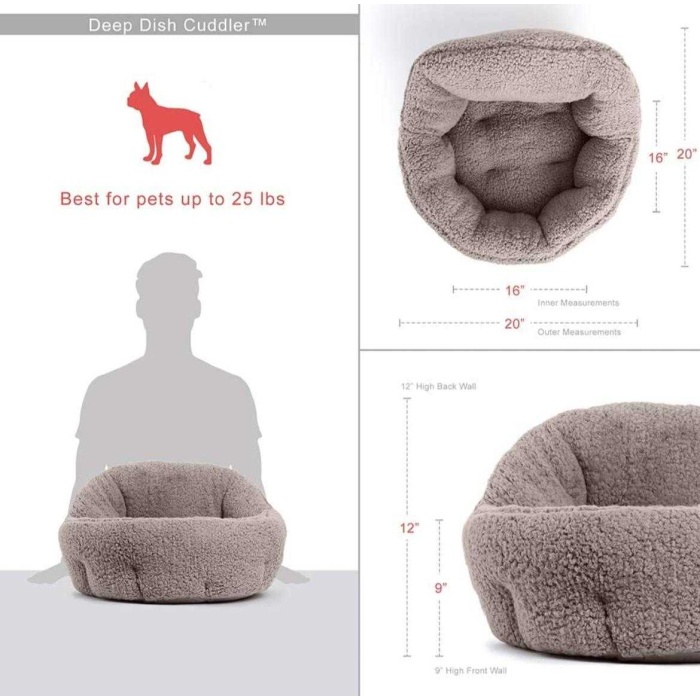 Yeni Stil Pet Kedi Köpek Yuvarlak Yatak Peluş Kedi Sıcak Yatak Tüylü Kedi Köpek Puf Koltuk Gri