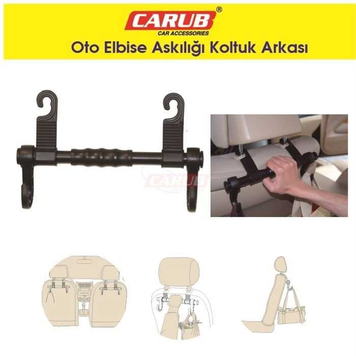Carub Pratik Oto Koltuk Arkası Plastik Elbise Askılığı
