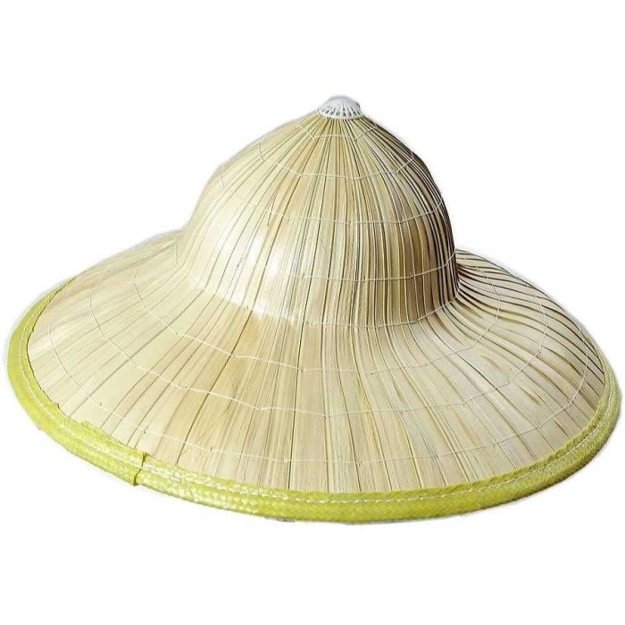 Naturel Renk Cambodia Kamboçyalı Vietnam Konik Şapkası Pvc Hasır