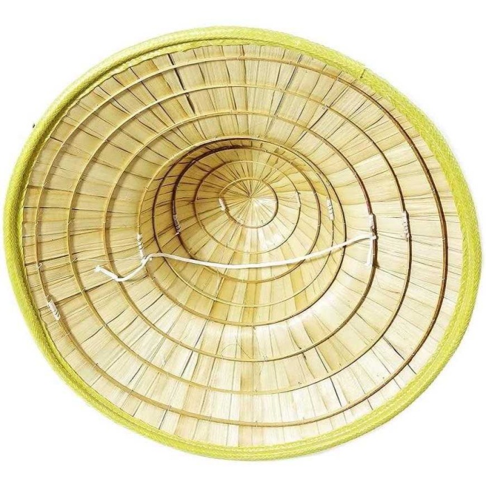 Naturel Renk Cambodia Kamboçyalı Vietnam Konik Şapkası Pvc Hasır