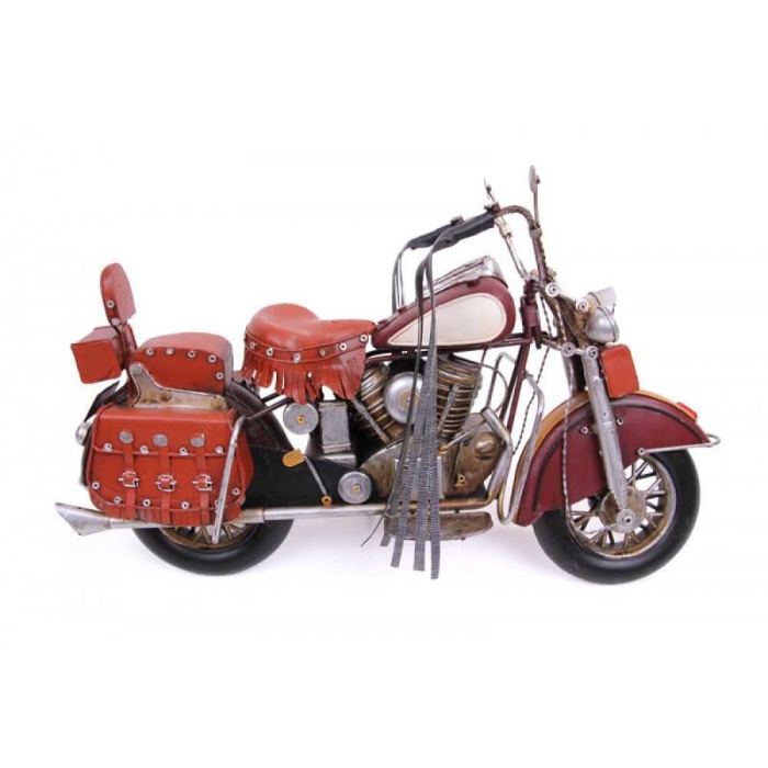 Dekoratif Çanta Aksesuarlı Chopper Metal Motosiklet