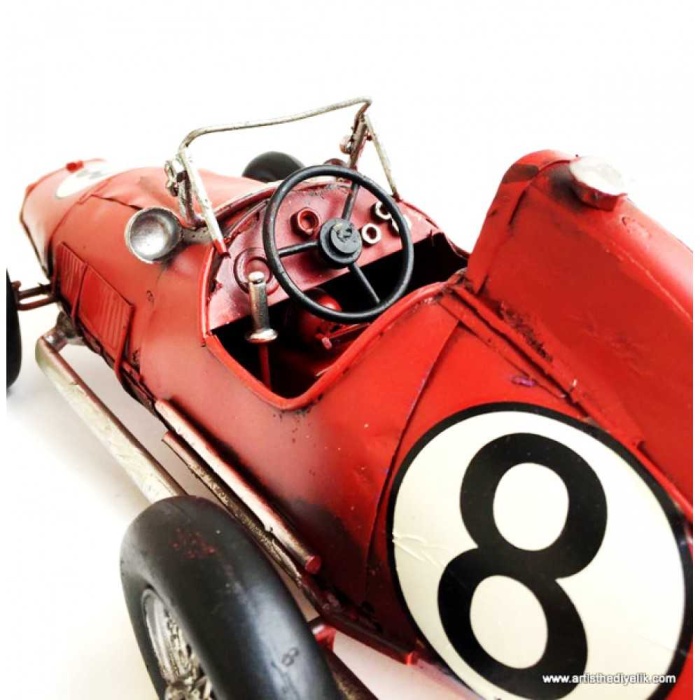 Nostaljik Vintage Tarz Dekoratif Metal Formula Araba