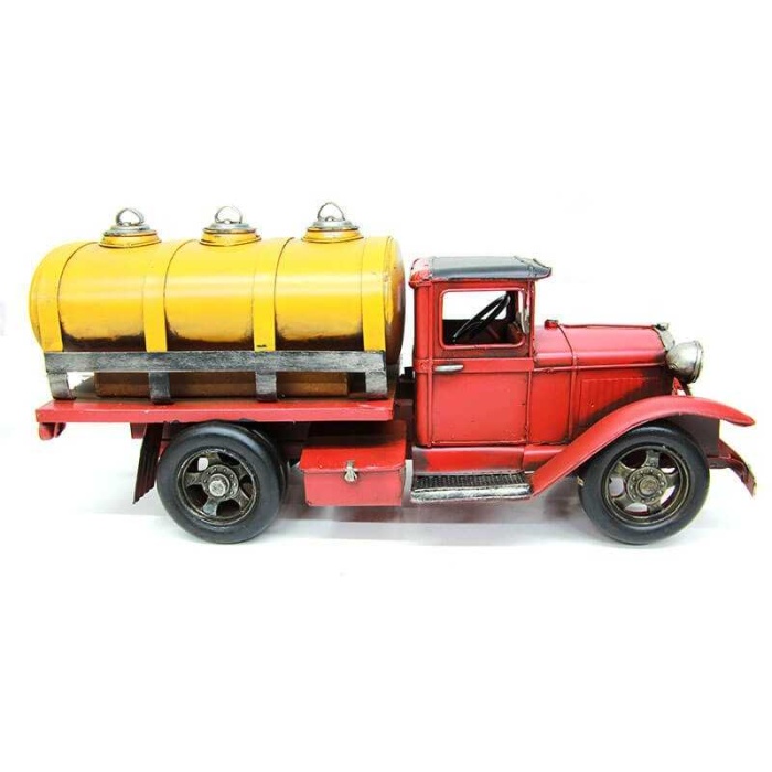 Nostaljik Vintage Dekoratif Metal Tankerli Kamyon