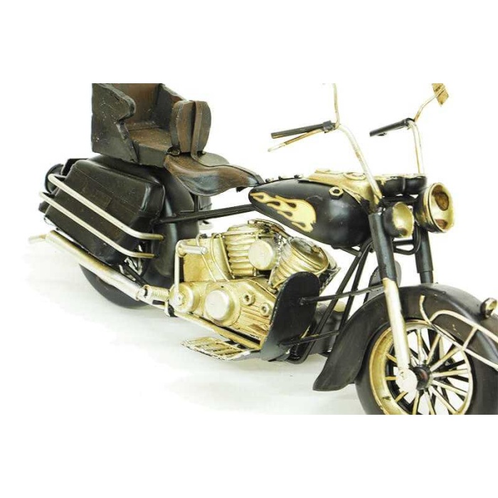 Nostaljik Vintage Eskitme Tarz Dekoratif Metal Chopper Motosiklet