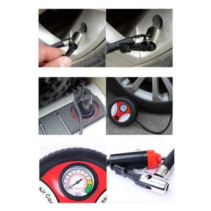 Tekerlek Şeklinde Taşınabilir Oto Lastik Şişirme Pompası Gizli Kablolu Mini Hava Kompresörü