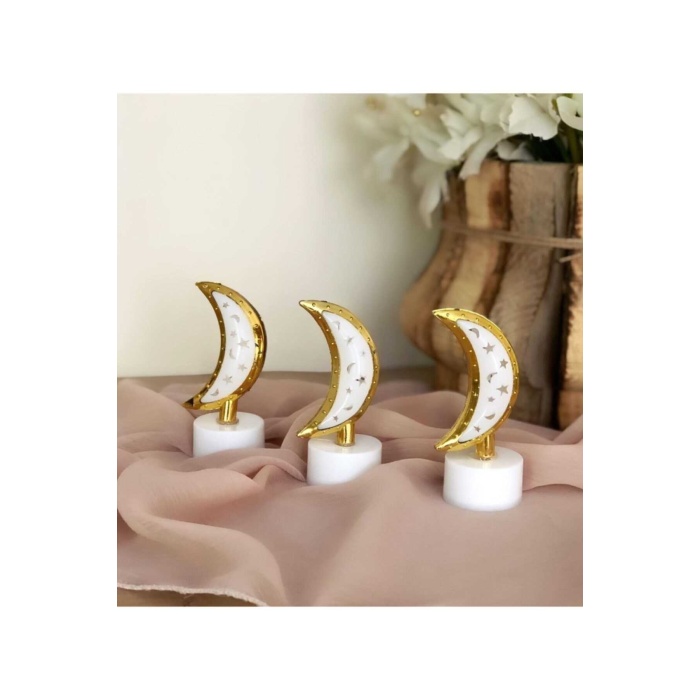 Ay Model Portatif Pilli Mini Gece Ve Masa Dekor Lambası (1 Adet)
