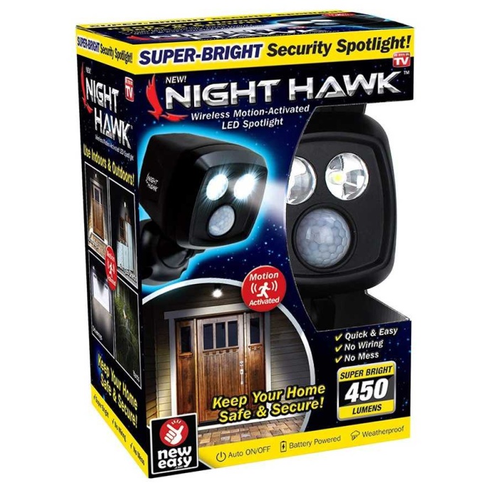 Night Hawk Black Sensörlü Gece Lambası