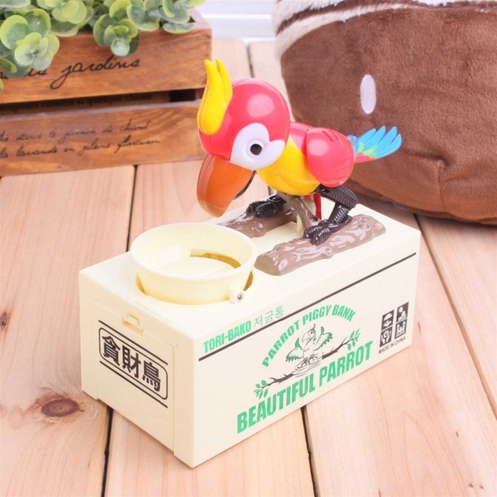 Parrot Piggy Bank Para Yiyen Papağan Kumbara