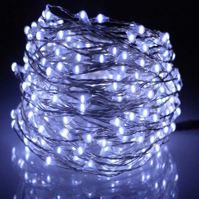 Pilli Dekoratif Peri Led Işık 10 Metre Beyaz Parti Aydınlatma