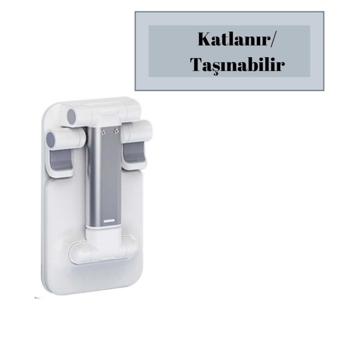 Beyaz  Aynalı Cep Telefonu Sabitleyici Stand Katlanabilir Ayarlanabilir Telefon Standı
