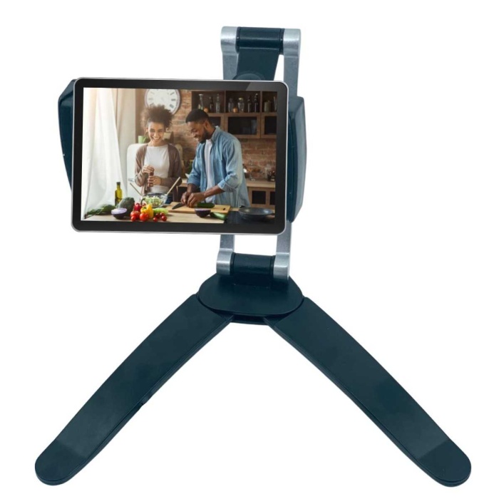 360 Derece Dönebilen Mutfak Masaüstü Telefon Tablet Tutucu Ayarlanabilir Esnek Ayaklı Metal Gövdeli