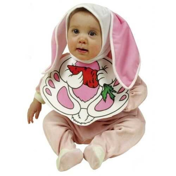 Bebekler İçin Tavşan Kulak Şapkası Ve Tavşan Önlüğü Kostüm Seti 2 Parça