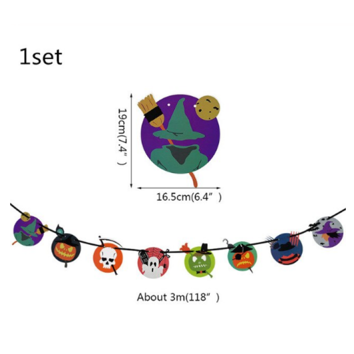 Halloween Şekilli 3 Metre Uzunluğunda Flama Banner Afiş
