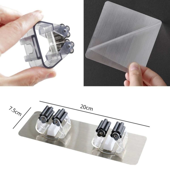 Buffer Pratik Organizer 4lü Yapışkanlı Fırça Paspas Mop Fırça Sabitleyici Ergonomik Alet Aparatı