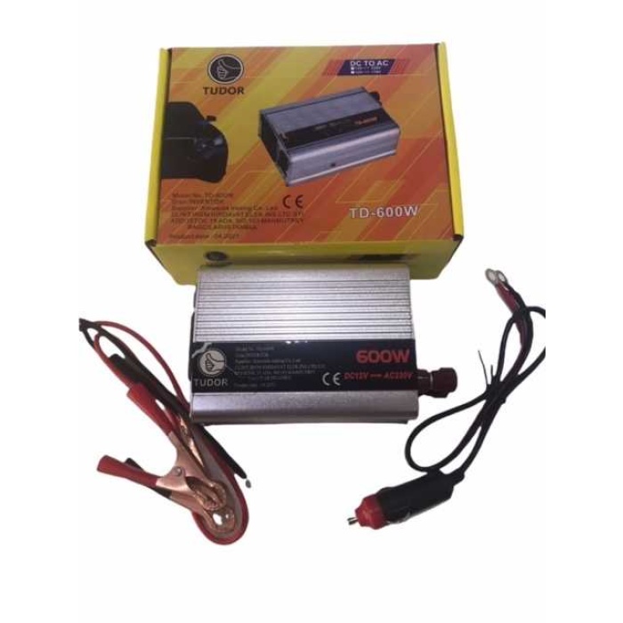 Süper Inverter 12v Elektriği 220v Çevirici Fanlı İnvertör 600w Usb Çıkışlı Maşa+çakmak 2set Kablo