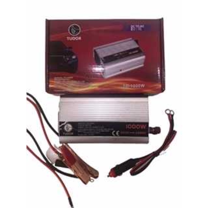 Süper Inverter 12v Elektriği 220v Çevirici Fanlı İnvertör 1000w Usb Çıkışlı Maşa+çakmak 2set Kablo