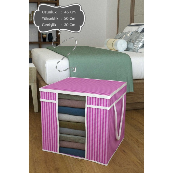 3lü Paket Maxi Boy Pencereli Hurç Çok Amaçlı Düzenleyici Saklama Kutusu 30x45x50 Cm
