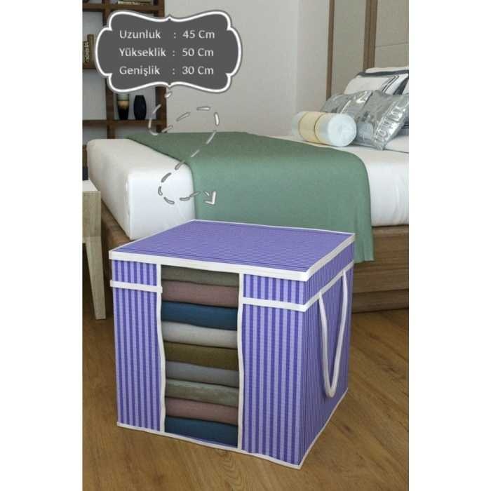 3lü Paket Maxi Boy Pencereli Hurç Çok Amaçlı Düzenleyici Saklama Kutusu 30x45x50 Cm