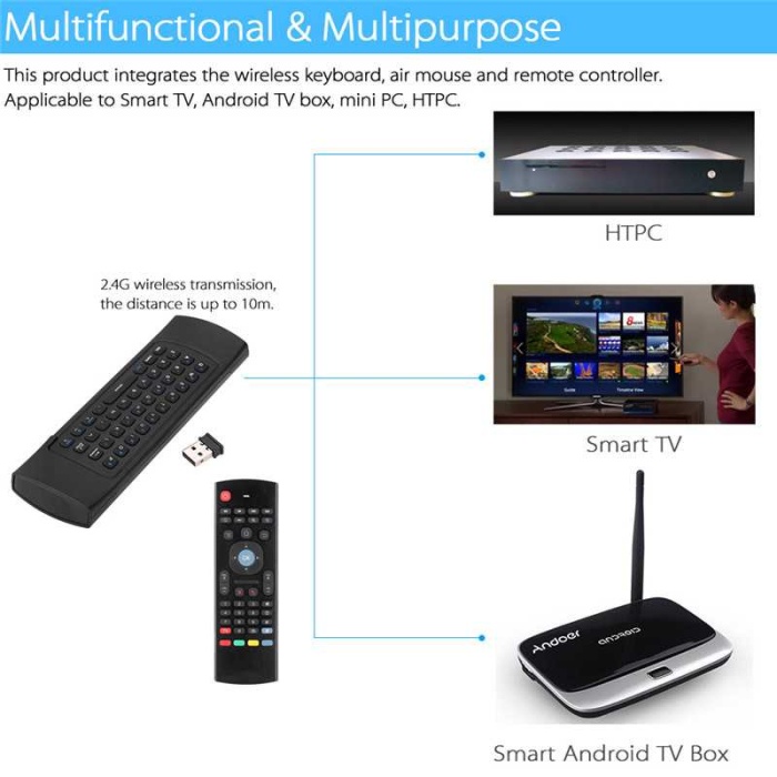 Air Fly Fare Kablosuz Mini Klavye Ile Ir Öğrenme Uzaktan Kumanda Android Tv Kutusu Pc/medya Oynatıcı/akıllı Tv