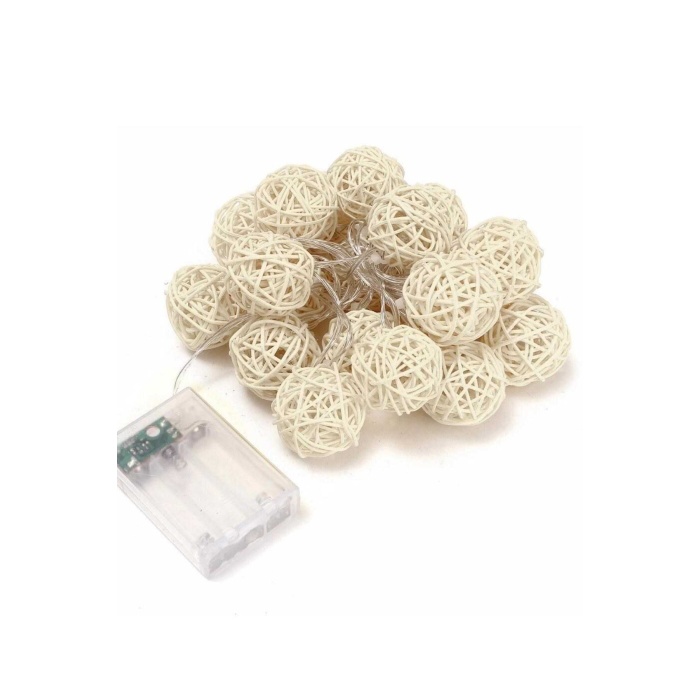 Yapay Yapraklı Peri Led 3 Metre (günışığı) + Rattan Model Şerit Led (10lu)