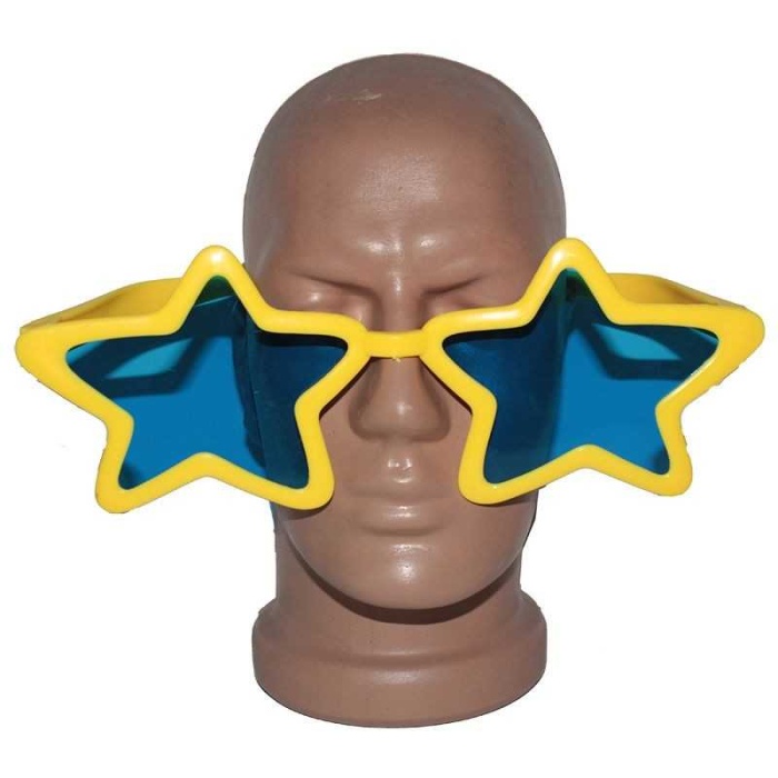 Sarı Renk Mega Boy Megastar Yıldız Şekilli Parti Gözlüğü