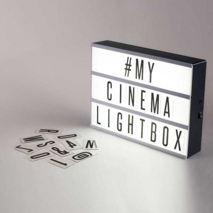 Cinematic Harflerle Işıklı Mesaj Veren Pilli Light Box Led Pano A4 Boyut