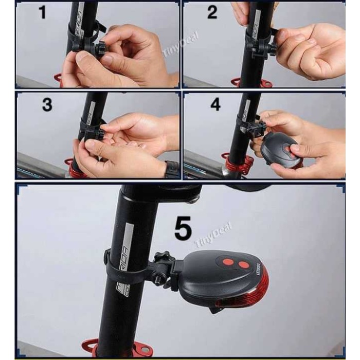 Bisiklet Arka Stop Lambası Lazer Şeritli Led Işık