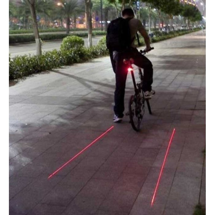 Bisiklet Arka Stop Lambası Lazer Şeritli Led Işık