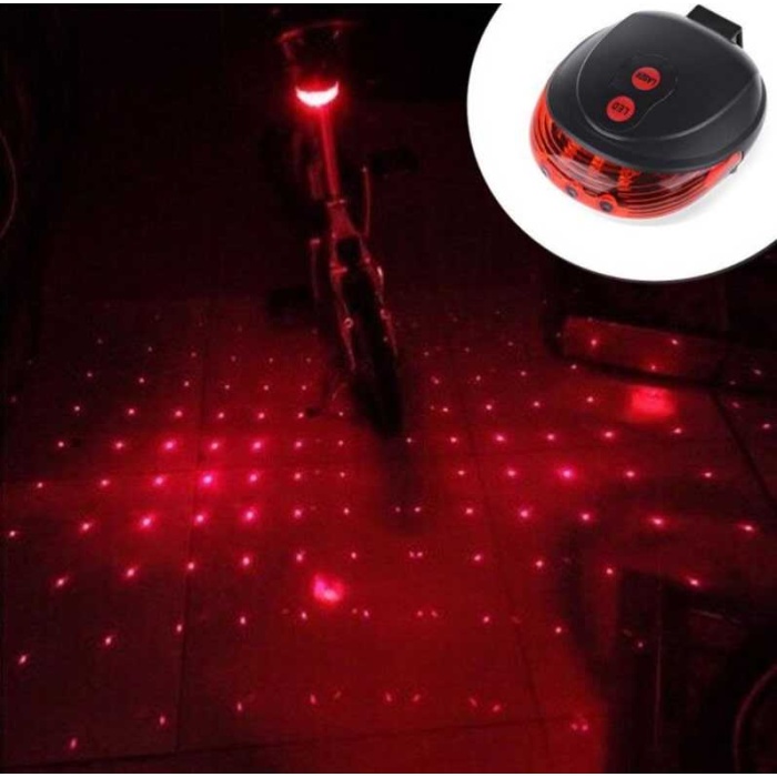Bisiklet Arka Stop Lambası Lazer Şeritli Led Işık