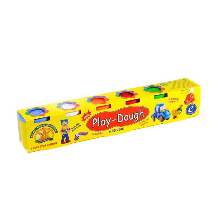 6 Renkli Buğday Unu Oyun Hamuru (Büyük Boy) - Play Dough