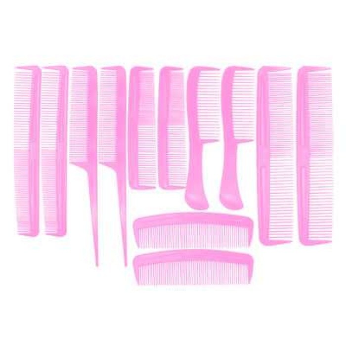 12 Li Comb Plastik Tarak Seti ( Pembe )