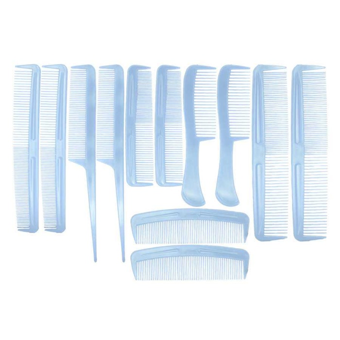 12 Li Comb Plastik Tarak Seti ( Mavi )