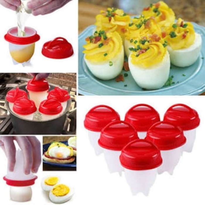 Silikon Yumurta Haşlama Pişirme Kabı 6lı Set