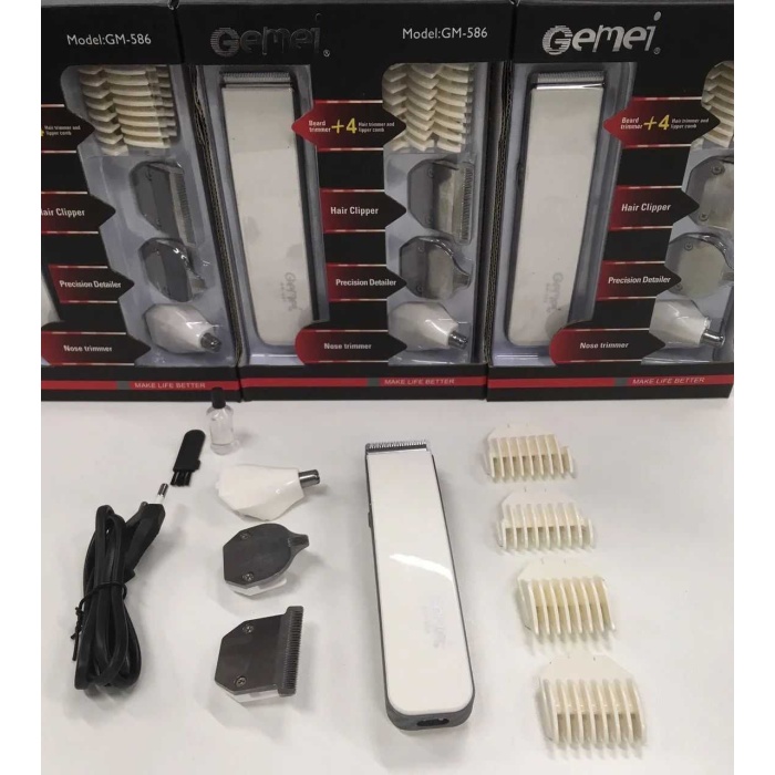 Gemei Gm-586 Ergonomik Saç Sakal Şarjlı Traş Makinesi Seti