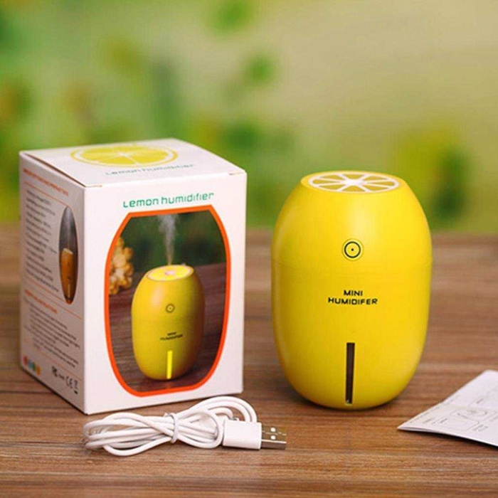 Limon Şeklinde Mini Oda Hava Nemlendirici Buhar Makinesi (sarı)