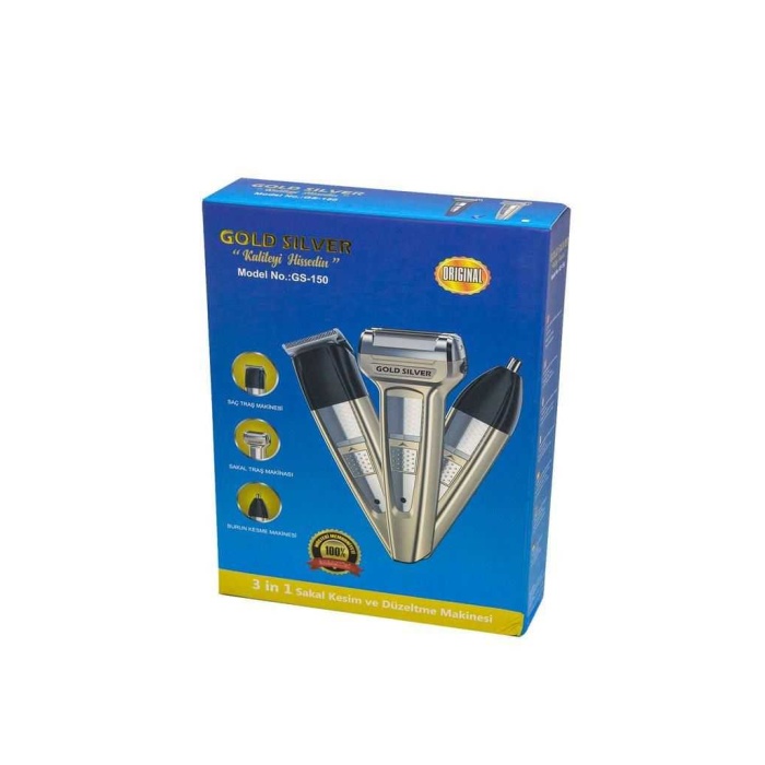 Gold Silver Gs-150 3 İn 1 Sakal Kesim Ve Düzeltme Çok Amaçlı Tıraş Makinesi