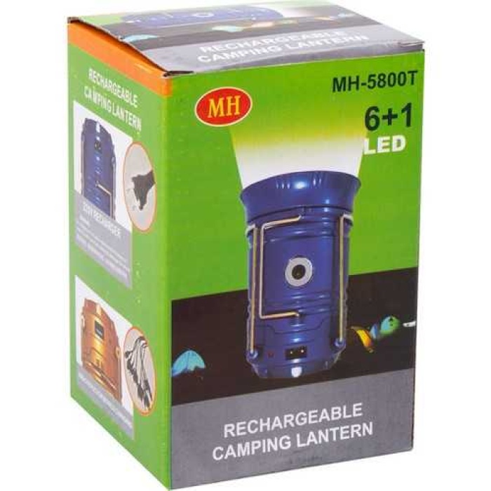 Çok Fonksiyonlu Usb Çıkışlı Güneş Enerjili Şarjlı Led El Feneri Işıldak 6+1