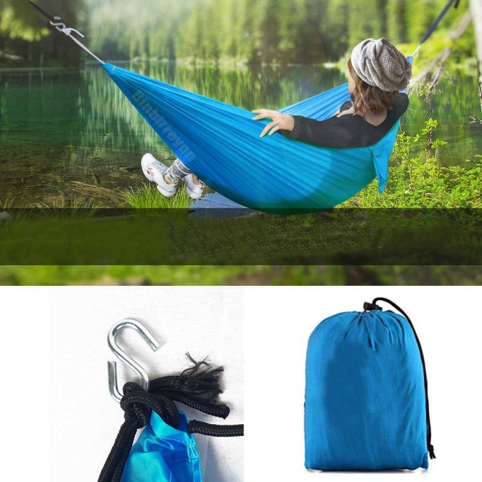 Kamp Hamağı - Çantalı Kamp Hamağı - Outdoor Hamak Gri Praşüt Kumaşlı