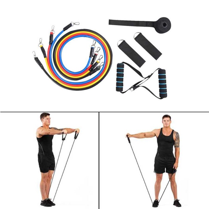Egzersiz Çok Yönlü Pilates Direnç Lastiği Seti 10lu