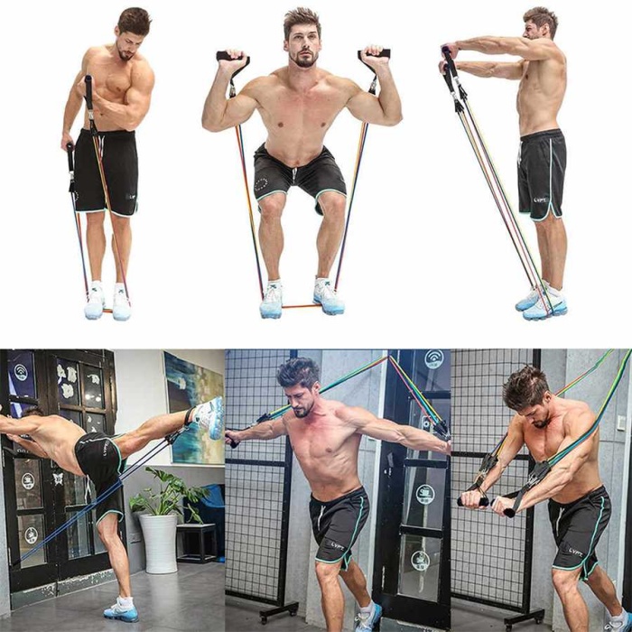 Egzersiz Çok Yönlü Pilates Direnç Lastiği Seti 10lu
