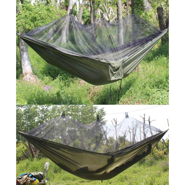 Outdoot Paraşüt Kumaşı İle Taşınabilir Ve Cibinlikli Kamp Hamak