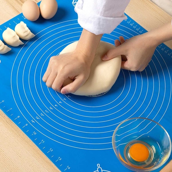 40*50 Cm Silikon Ölçekli Kullanımı Kolay Hamur Açma Matı Ekmek Mantı Makarna Hamuru Yoğurma  Matı