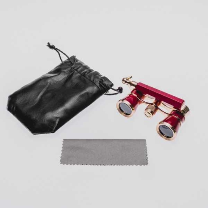Prinç Metal Kaplamalı Deri Kılılflı İşlemeli Retro Görünümlü tiyatro Opera Dürbünü 