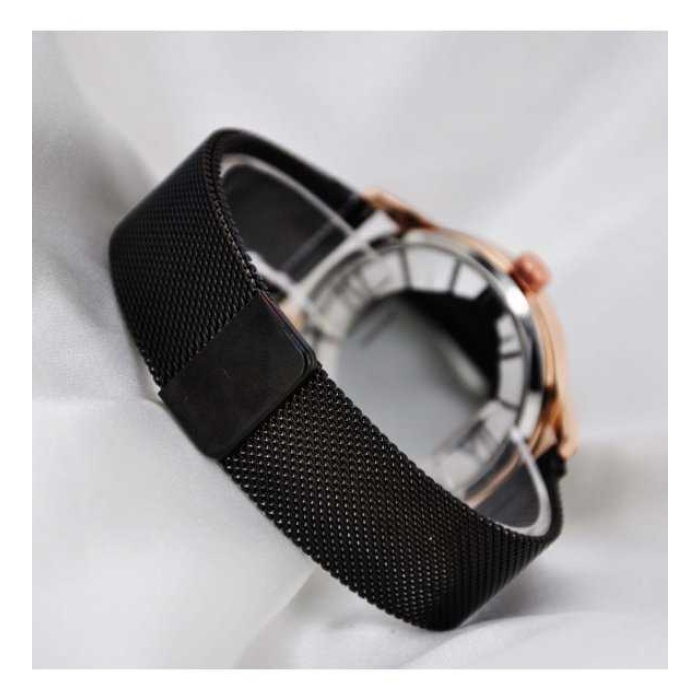 London Watch Hasır Mıknatıslı Kordon Şeffaf Kadranlı Analog Erkek Kol Saati(kutulu)