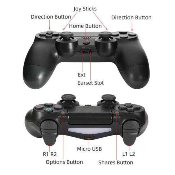 Ps4 Oyun Kolu Joystick Kablosuz Wireless Gamepad Siyah Egonex