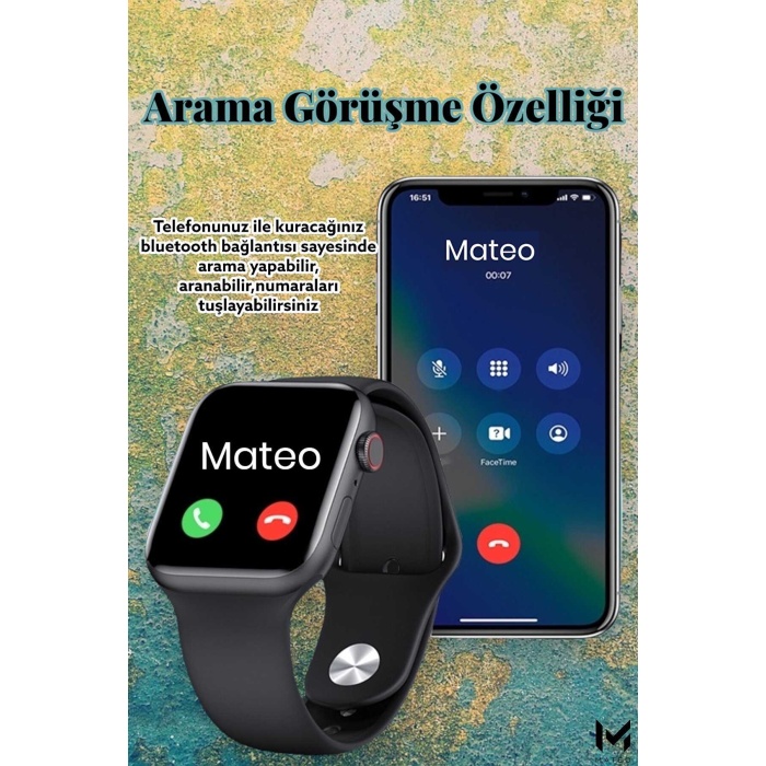 Akıllı Saat L800 Dokunmatik Ekran Bluetooth Ve Yan Ekran Tuşlu Çok Özellikli  (siyah)