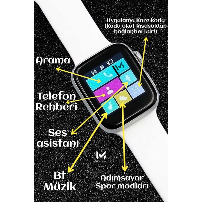 Akıllı Saat L800 Dokunmatik Ekran Bluetooth Ve Yan Ekran Tuşlu Çok Özellikli  (siyah)