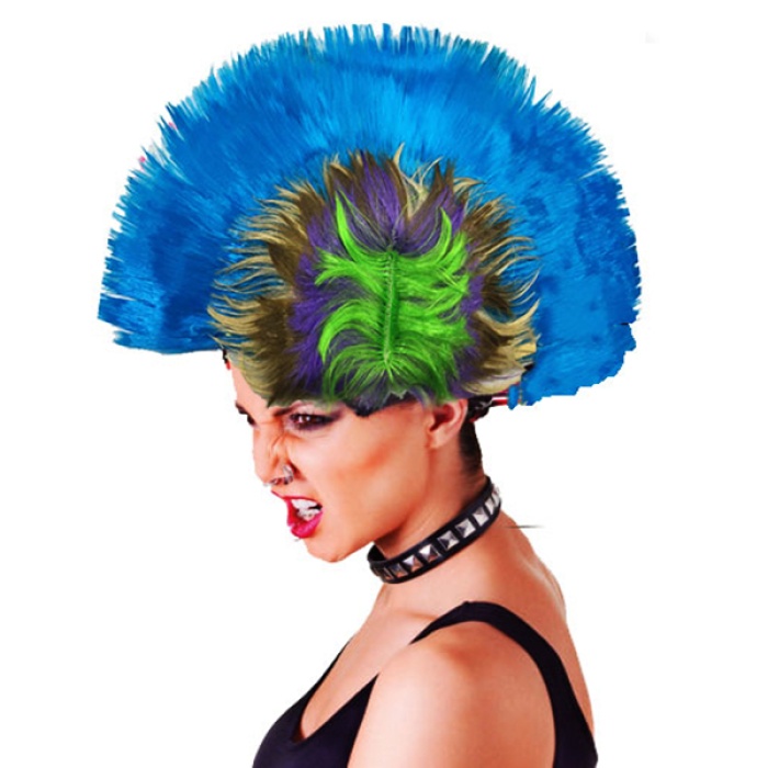 Mohican Mohawk Punk Peruk - 70 Li 80 Li Yıllar Peruk Model 7