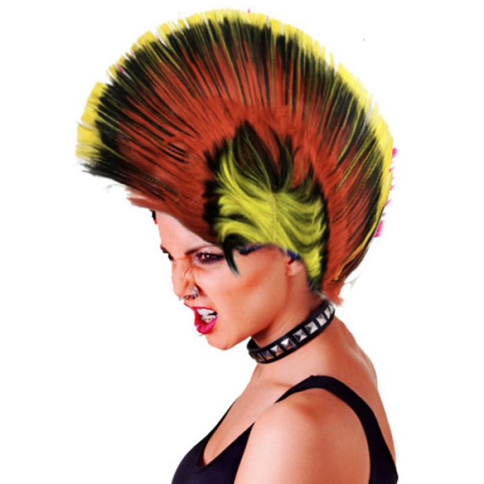 Mohican Mohawk Punk Peruk - 70 Li 80 Li Yıllar Peruk Model 8