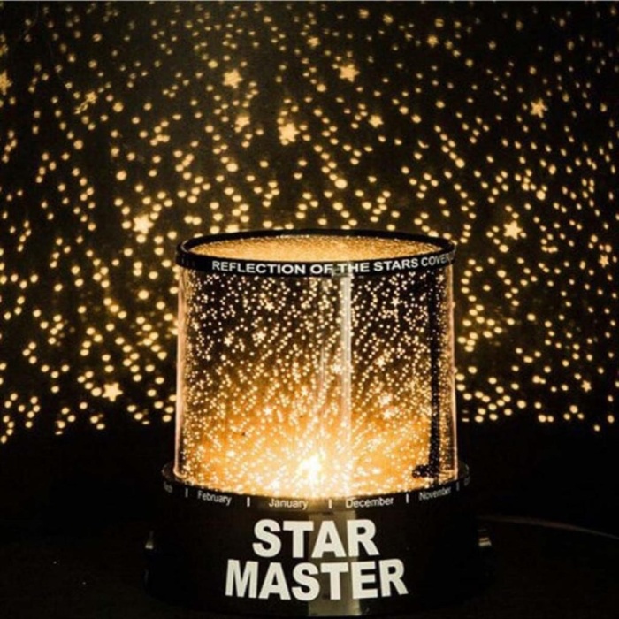 Pratik Star Master Pilli Gökyüzü Projeksiyonlu Led Renkli Yıldızlı Tavan Işık Yansıtma Gece Lambası